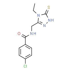 ChemSpider 2D Image | benzamide, 4-chloro-N-[(4-ethyl-5-mercapto-4H-1,2,4-triazol-3-yl)methyl]- | C12H13ClN4OS