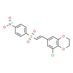 ChemSpider 2D Image | 5-Chloro-7-{(E)-2-[(4-nitrophenyl)sulfonyl]vinyl}-2,3-dihydro-1,4-benzodioxine | C16H12ClNO6S
