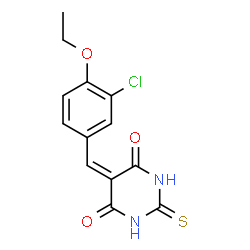 ChemSpider 2D Image | 5-(3-Chloro-4-ethoxybenzylidene)-2-thioxodihydro-4,6(1H,5H)-pyrimidinedione | C13H11ClN2O3S