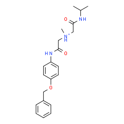 ChemSpider 2D Image | 2-{[4-(Benzyloxy)phenyl]amino}-N-[2-(isopropylamino)-2-oxoethyl]-N-methyl-2-oxoethanaminium | C21H28N3O3