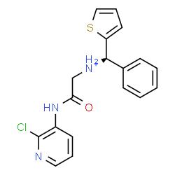 ChemSpider 2D Image | 2-[(2-Chloro-3-pyridinyl)amino]-2-oxo-N-[(S)-phenyl(2-thienyl)methyl]ethanaminium | C18H17ClN3OS
