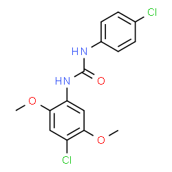 ChemSpider 2D Image | 1-(4-Chloro-2,5-dimethoxyphenyl)-3-(4-chlorophenyl)urea | C15H14Cl2N2O3