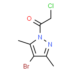 ChemSpider 2D Image | 1-(4-Bromo-3,5-dimethyl-1H-pyrazol-1-yl)-2-chloroethanone | C7H8BrClN2O
