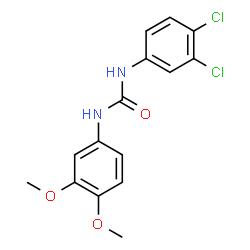 ChemSpider 2D Image | 1-(3,4-Dichlorophenyl)-3-(3,4-dimethoxyphenyl)urea | C15H14Cl2N2O3