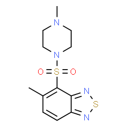 ChemSpider 2D Image | 5-Methyl-4-[(4-methyl-1-piperazinyl)sulfonyl]-2,1,3-benzothiadiazole | C12H16N4O2S2