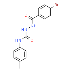 ChemSpider 2D Image | 2-(4-Bromobenzoyl)-N-(4-methylphenyl)hydrazinecarboxamide | C15H14BrN3O2