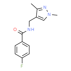 ChemSpider 2D Image | N-[(1,3-Dimethyl-1H-pyrazol-4-yl)methyl]-4-fluorobenzamide | C13H14FN3O
