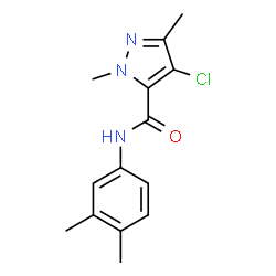 ChemSpider 2D Image | 4-Chloro-N-(3,4-dimethylphenyl)-1,3-dimethyl-1H-pyrazole-5-carboxamide | C14H16ClN3O