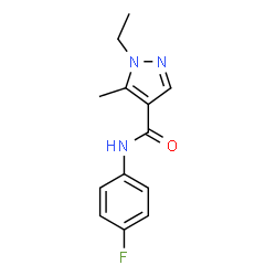 ChemSpider 2D Image | 1-Ethyl-N-(4-fluorophenyl)-5-methyl-1H-pyrazole-4-carboxamide | C13H14FN3O