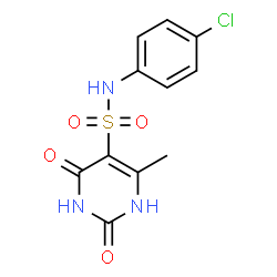 ChemSpider 2D Image | N-(4-Chlorophenyl)-6-methyl-2,4-dioxo-1,2,3,4-tetrahydro-5-pyrimidinesulfonamide | C11H10ClN3O4S