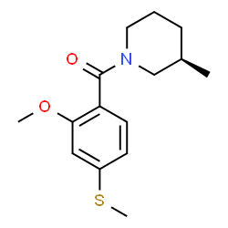 ChemSpider 2D Image | [2-Methoxy-4-(methylsulfanyl)phenyl][(3R)-3-methyl-1-piperidinyl]methanone | C15H21NO2S