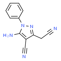 ChemSpider 2D Image | 5-AMINO-4-CYANO-3-CYANOMETHYL-1-PHENYLPYRAZOLE | C12H9N5