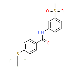 ChemSpider 2D Image | N-[3-(Methylsulfonyl)phenyl]-4-[(trifluoromethyl)sulfanyl]benzamide | C15H12F3NO3S2