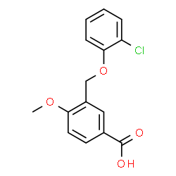 ChemSpider 2D Image | 3-(2-CHLOROPHENOXYMETHYL)-4-METHOXYBENZOIC ACID | C15H13ClO4
