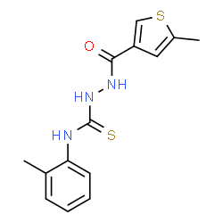 ChemSpider 2D Image | 1-(2-methylphenyl)-3-[[(5-methyl-3-thiophenyl)-oxomethyl]amino]thiourea | C14H15N3OS2