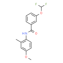 ChemSpider 2D Image | 3-(Difluoromethoxy)-N-(4-methoxy-2-methylphenyl)benzamide | C16H15F2NO3
