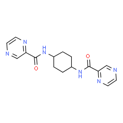 ChemSpider 2D Image | N,N'-1,4-Cyclohexanediyldi(2-pyrazinecarboxamide) | C16H18N6O2