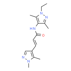 ChemSpider 2D Image | (2E)-3-(1,5-Dimethyl-1H-pyrazol-4-yl)-N-(1-ethyl-3,5-dimethyl-1H-pyrazol-4-yl)acrylamide | C15H21N5O