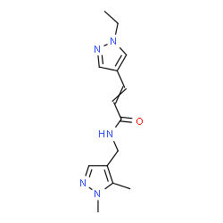 ChemSpider 2D Image | N-[(1,5-Dimethyl-1H-pyrazol-4-yl)methyl]-3-(1-ethyl-1H-pyrazol-4-yl)acrylamide | C14H19N5O