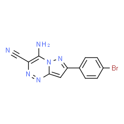 ChemSpider 2D Image | 4-Amino-7-(4-bromophenyl)pyrazolo[5,1-c][1,2,4]triazine-3-carbonitrile | C12H7BrN6