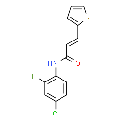 ChemSpider 2D Image | (2E)-N-(4-Chloro-2-fluorophenyl)-3-(2-thienyl)acrylamide | C13H9ClFNOS