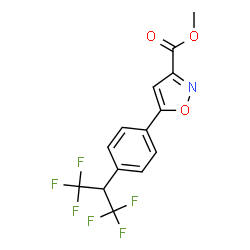 ChemSpider 2D Image | Methyl 5-[4-(1,1,1,3,3,3-hexafluoro-2-propanyl)phenyl]-1,2-oxazole-3-carboxylate | C14H9F6NO3