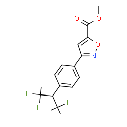 ChemSpider 2D Image | Methyl 3-[4-(1,1,1,3,3,3-hexafluoro-2-propanyl)phenyl]-1,2-oxazole-5-carboxylate | C14H9F6NO3