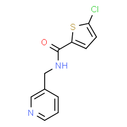 ChemSpider 2D Image | 5-Chloro-N-(3-pyridinylmethyl)-2-thiophenecarboxamide | C11H9ClN2OS