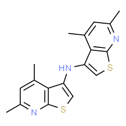 ChemSpider 2D Image | N-(4,6-Dimethylthieno[2,3-b]pyridin-3-yl)-4,6-dimethylthieno[2,3-b]pyridin-3-amine | C18H17N3S2