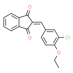 ChemSpider 2D Image | 2-(3-Chloro-4-ethoxybenzylidene)-1H-indene-1,3(2H)-dione | C18H13ClO3