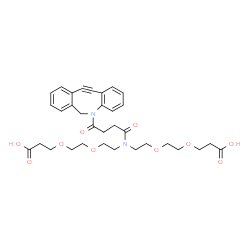 ChemSpider 2D Image | 10-[4-(11,12-Didehydrodibenzo[b,f]azocin-5(6H)-yl)-4-oxobutanoyl]-4,7,13,16-tetraoxa-10-azanonadecane-1,19-dioic acid | C33H40N2O10
