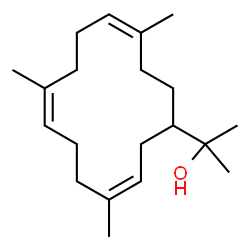ChemSpider 2D Image | 2-[(3Z,7Z,11Z)-4,8,12-Trimethyl-3,7,11-cyclotetradecatrien-1-yl]-2-propanol | C20H34O