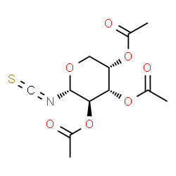 ChemSpider 2D Image | 2,3,4-Tri-O-acetyl-N-(thioxomethylene)-alpha-L-arabinopyranosylamine | C12H15NO7S