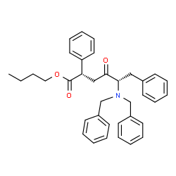 ChemSpider 2D Image | Butyl (2S,5S)-5-(dibenzylamino)-4-oxo-2,6-diphenylhexanoate | C36H39NO3