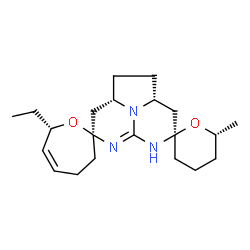 ChemSpider 2D Image | (2S,2a'S,6''R,7S,7'R,8a'R)-7-Ethyl-6''-methyl-1',2',2a',3',3'',4,4'',5'',6'',7,8',8a'-dodecahydro-3H,6'H-dispiro[oxepine-2,4'-[5,6,8b]triazaacenaphthylene-7',2''-pyran] | C21H33N3O2