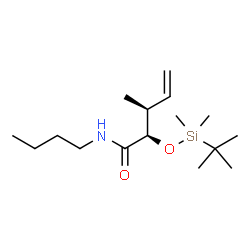 ChemSpider 2D Image | (2R,3S)-N-Butyl-2-{[dimethyl(2-methyl-2-propanyl)silyl]oxy}-3-methyl-4-pentenamide | C16H33NO2Si