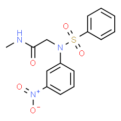 ChemSpider 2D Image | N-Methyl-N~2~-(3-nitrophenyl)-N~2~-(phenylsulfonyl)glycinamide | C15H15N3O5S