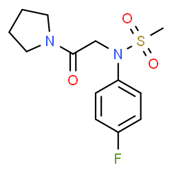 ChemSpider 2D Image | N-(4-Fluorophenyl)-N-[2-oxo-2-(1-pyrrolidinyl)ethyl]methanesulfonamide | C13H17FN2O3S
