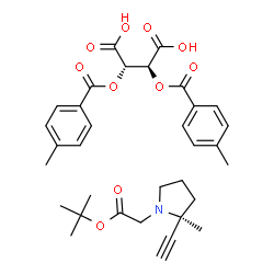 ChemSpider 2D Image | (2S,3S)-2,3-Bis[(4-methylbenzoyl)oxy]succinic acid - 2-methyl-2-propanyl [(2S)-2-ethynyl-2-methyl-1-pyrrolidinyl]acetate (1:1) | C33H39NO10