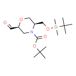 ChemSpider 2D Image | 2-Methyl-2-propanyl (2S,5S)-5-({[dimethyl(2-methyl-2-propanyl)silyl]oxy}methyl)-2-formyl-4-morpholinecarboxylate | C17H33NO5Si
