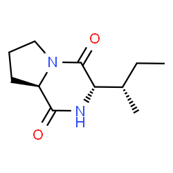 ChemSpider 2D Image | (3S,8aR)-3-[(2S)-2-Butanyl]hexahydropyrrolo[1,2-a]pyrazine-1,4-dione | C11H18N2O2