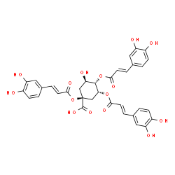 ChemSpider 2D Image | (1S,3R,4S,5R)-1,3,4-Tris{[(2E)-3-(3,4-dihydroxyphenyl)-2-propenoyl]oxy}-5-hydroxycyclohexanecarboxylic acid | C34H30O15