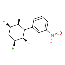 ChemSpider 2D Image | 1-Nitro-3-[(2R,3S,5R,6S)-2,3,5,6-tetrafluorocyclohexyl]benzene | C12H11F4NO2