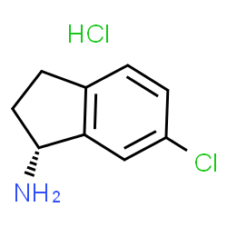 ChemSpider 2D Image | (1R)-6-Chloro-1-indanamine hydrochloride (1:1) | C9H11Cl2N