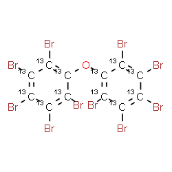 ChemSpider 2D Image | 1,1'-Oxybis[pentabromo(~13~C_6_)benzene] | 13C12Br10O