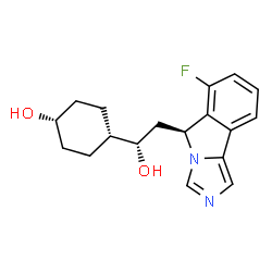 ChemSpider 2D Image | cis-4-{(1S)-2-[(5S)-6-Fluoro-5H-imidazo[5,1-a]isoindol-5-yl]-1-hydroxyethyl}cyclohexanol | C18H21FN2O2