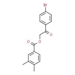 ChemSpider 2D Image | 2-(4-Bromophenyl)-2-oxoethyl 3,4-dimethylbenzoate | C17H15BrO3