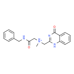 ChemSpider 2D Image | 2-(Benzylamino)-N-methyl-2-oxo-N-[(4-oxo-1,4-dihydro-2-quinazolinyl)methyl]ethanaminium | C19H21N4O2
