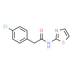 ChemSpider 2D Image | 2-(4-Chlorophenyl)-N-(1,3-thiazol-2-yl)acetamide | C11H9ClN2OS