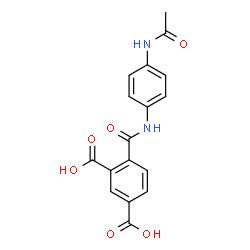 ChemSpider 2D Image | 4-[(4-Acetamidophenyl)carbamoyl]isophthalic acid | C17H14N2O6